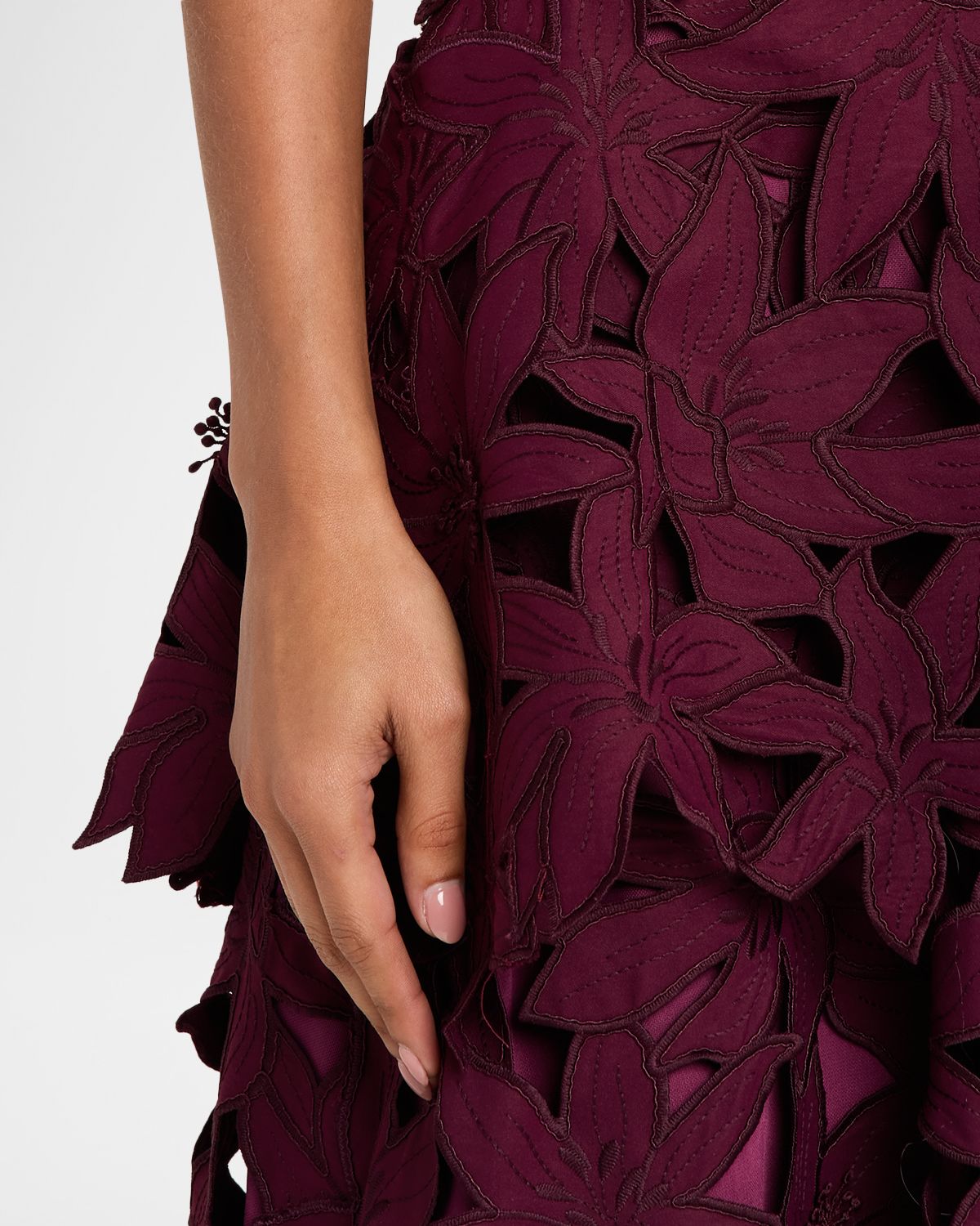 SIMKHAI Neve Layered Floral Cutwork Lace Midi Dress | Thumbnail 5