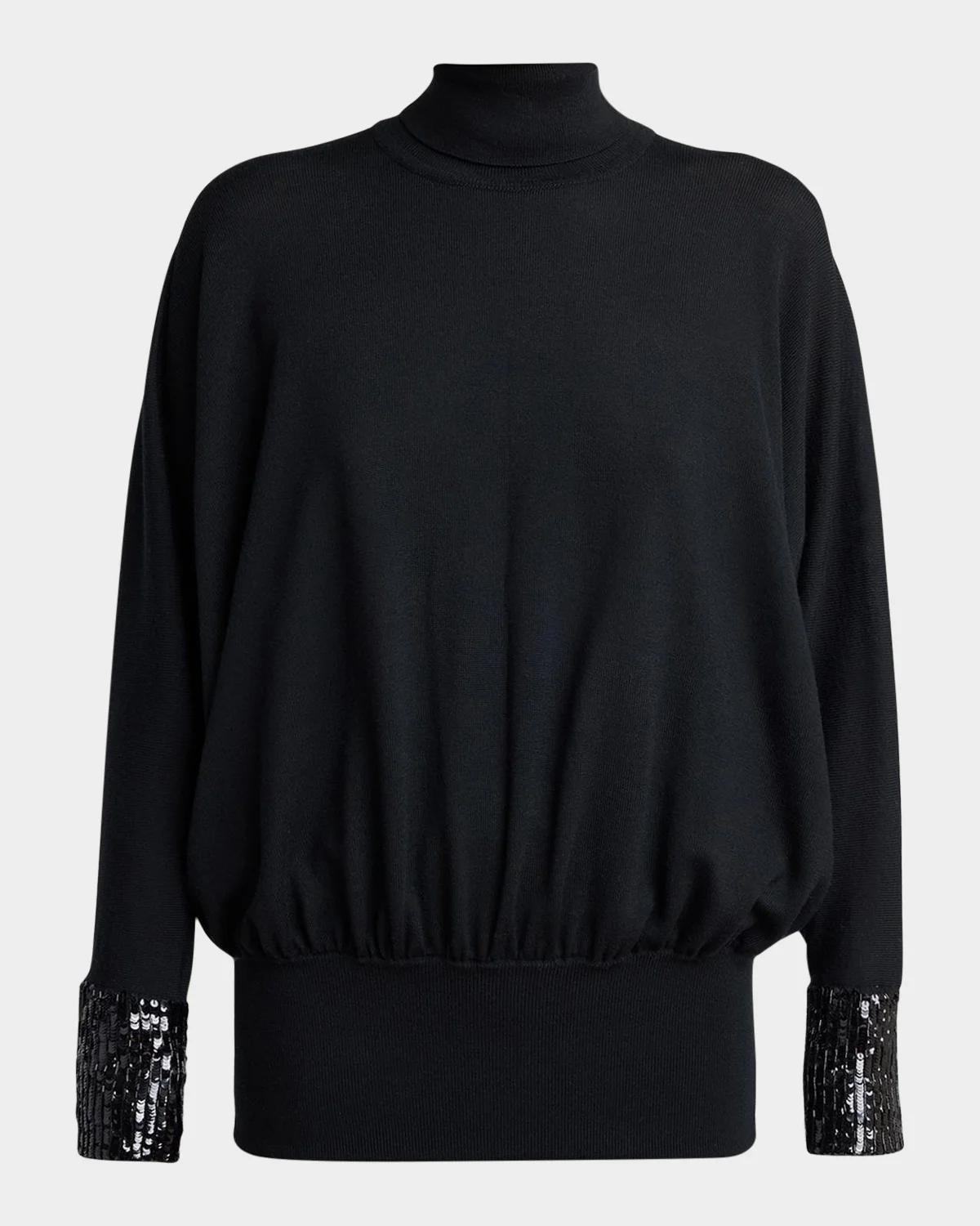 Turtleneck Sequined Balloon Sweater Turtleneck Sequined Balloon Sweater