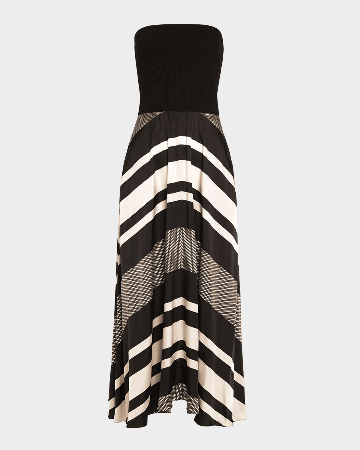 Ramy Brook Oakley Striped A-Line Midi Dress