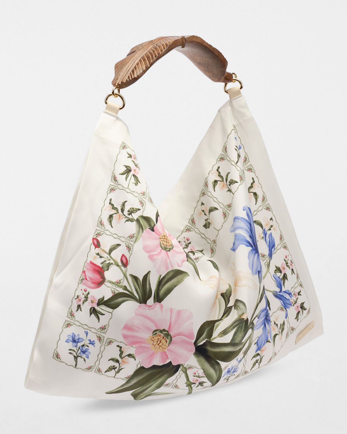 Farm Rio Floral-Print Satin Scarf Top-Handle Bag | Thumbnail 2
