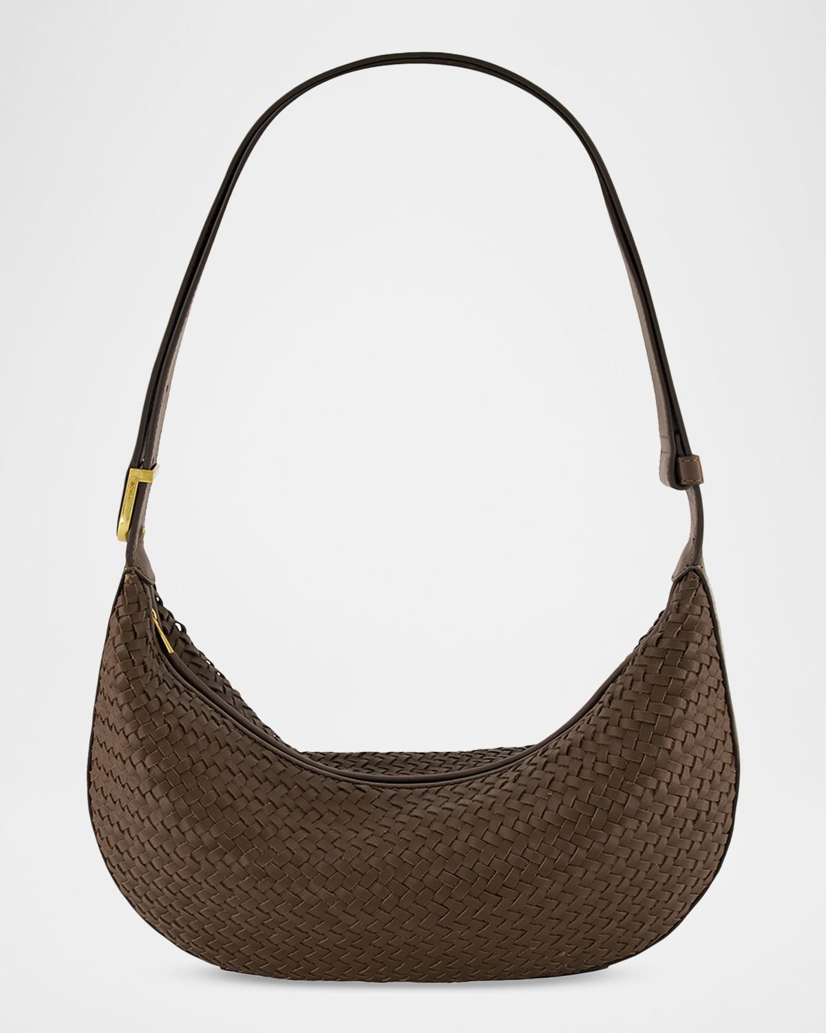 Vince Eris Small Woven Leather Hobo Bag