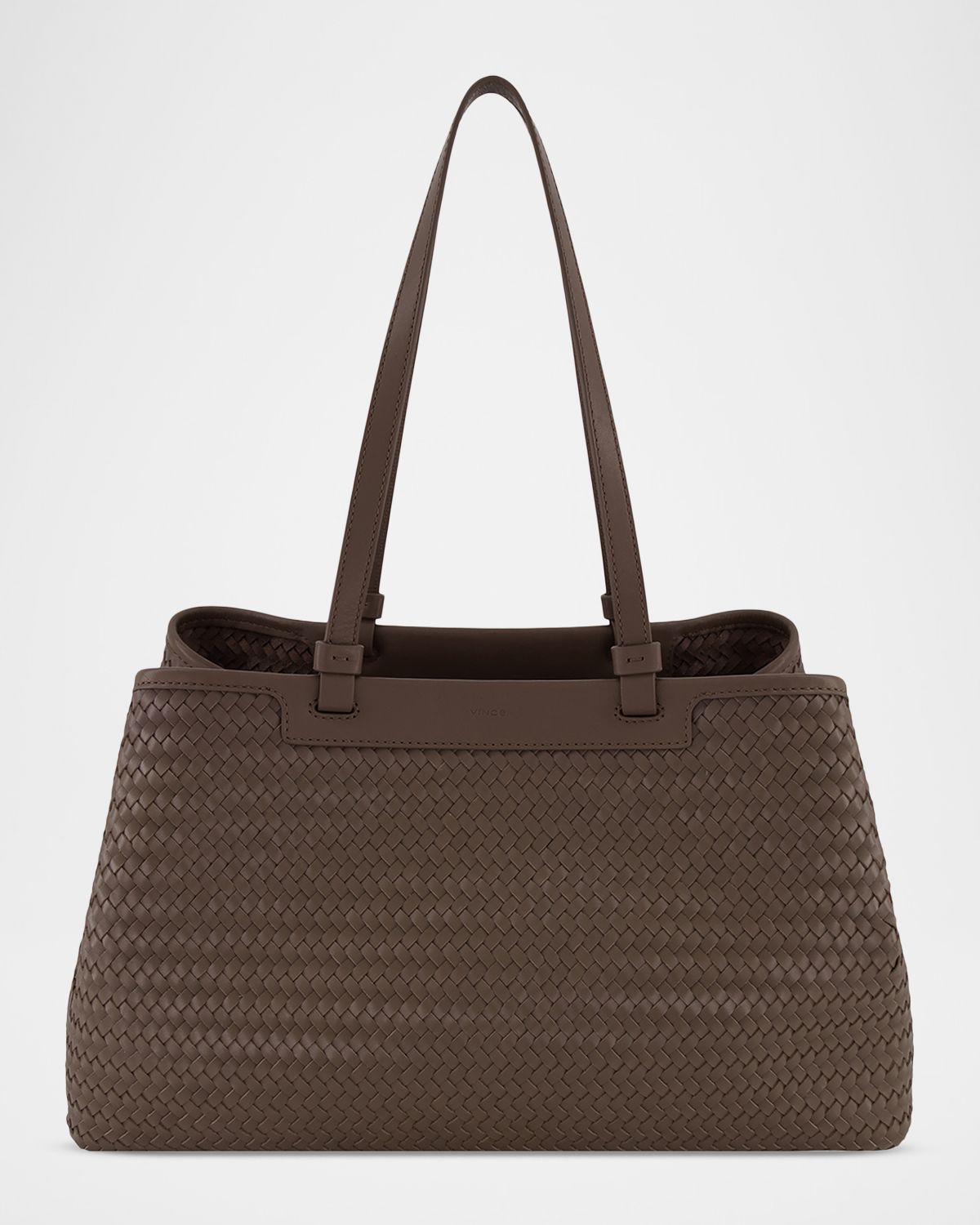 Vince Marin Woven Leather Tote Bag