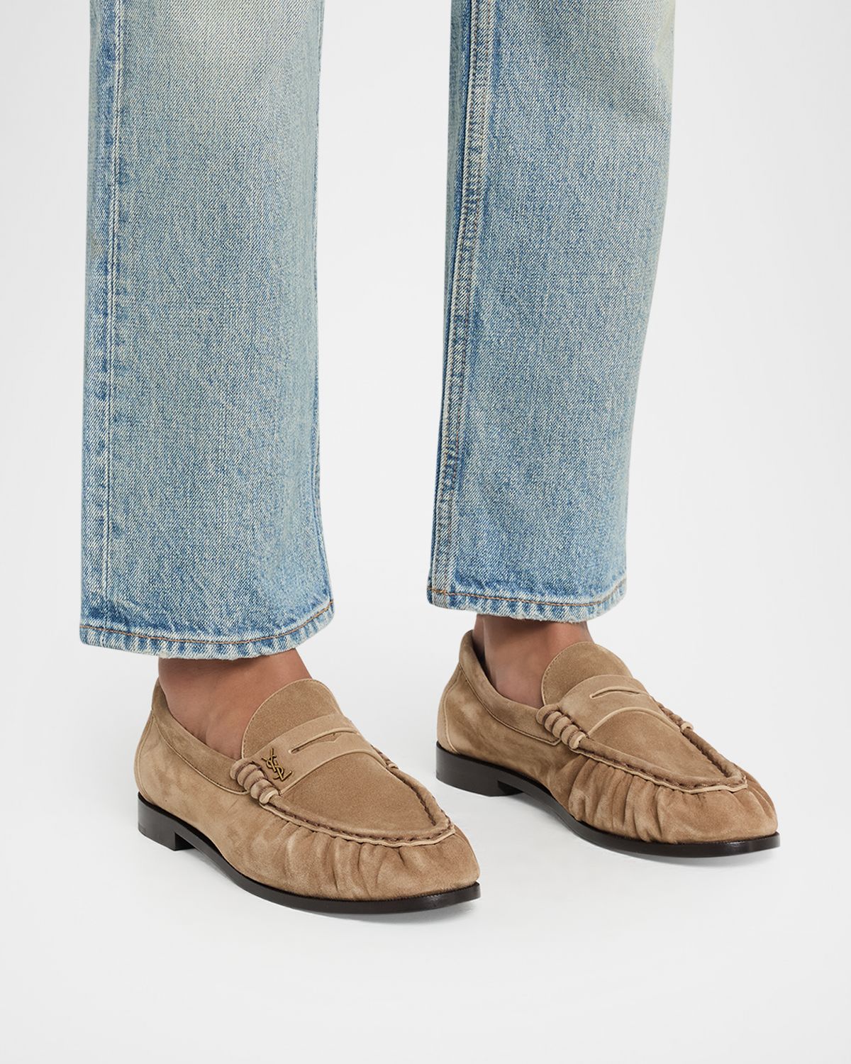 Saint Laurent Le Suede YSL Penny Loafers | Thumbnail 6 Saint Laurent Le Suede YSL Penny Loafers | Thumbnail 6