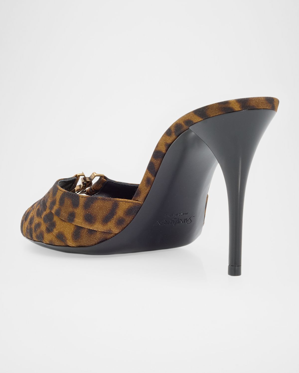 Saint Laurent 90mm Leopard Grosgrain Mule Pumps | Thumbnail 4 Saint Laurent 90mm Leopard Grosgrain Mule Pumps | Thumbnail 4