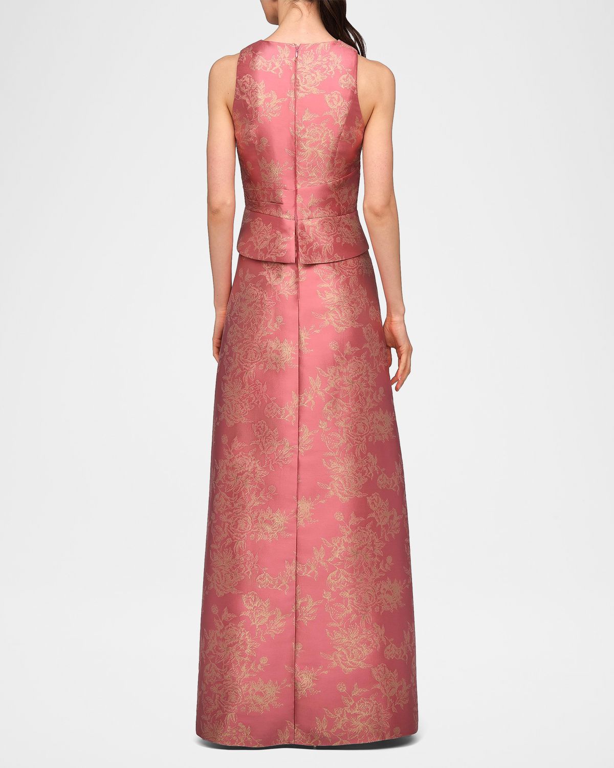 Kay Unger New York Rhianna Metallic Jacquard A-Line Gown | Thumbnail 3