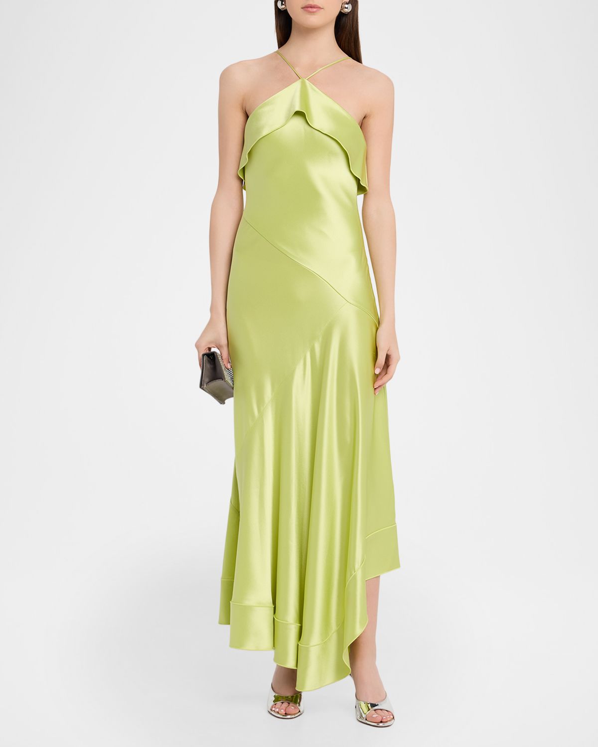 Acler Marara Asymmetric-Hem Satin Maxi Dress | Thumbnail 2