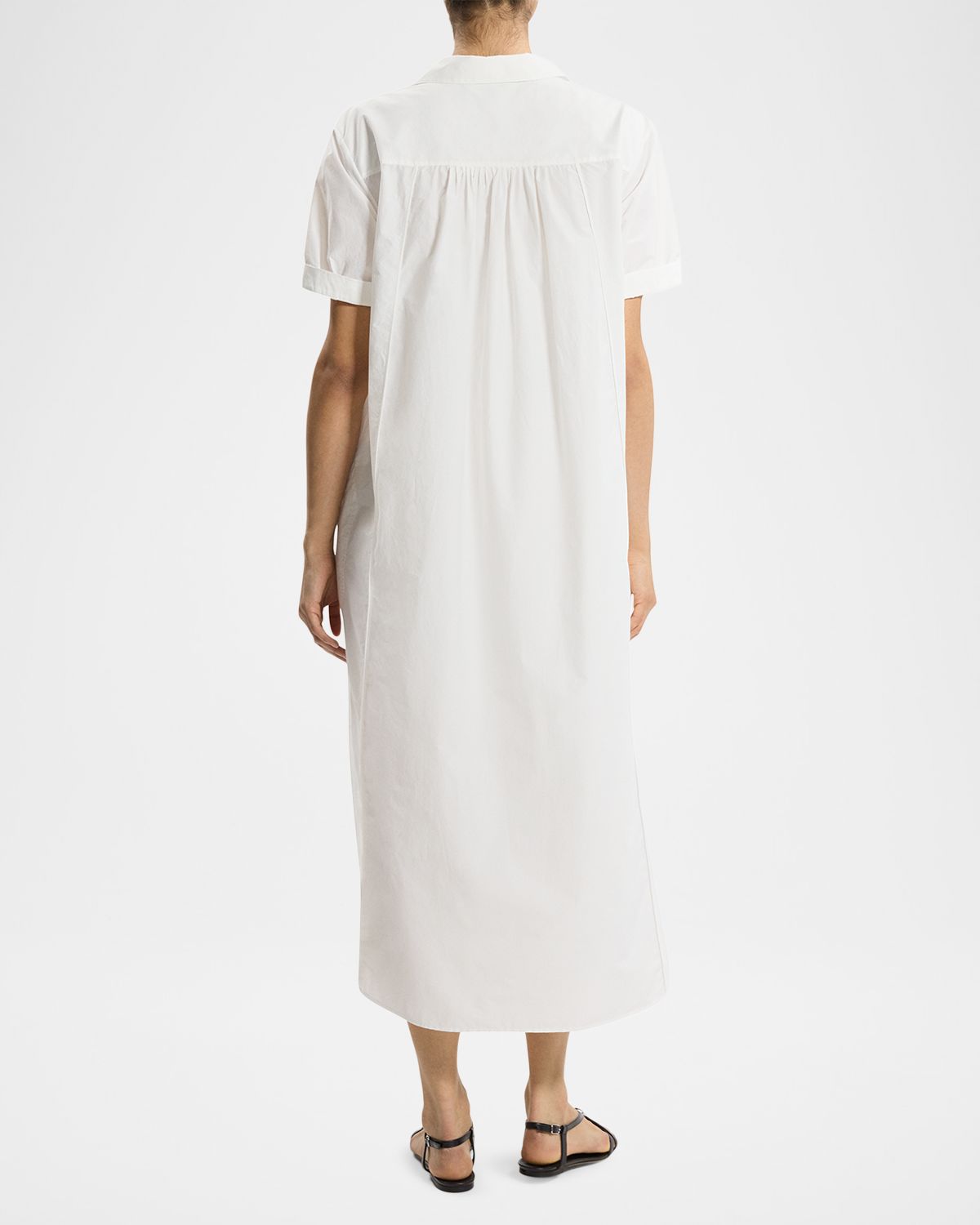 Theory Short-Sleeve Poplin Popover Maxi Dress | Thumbnail 3
