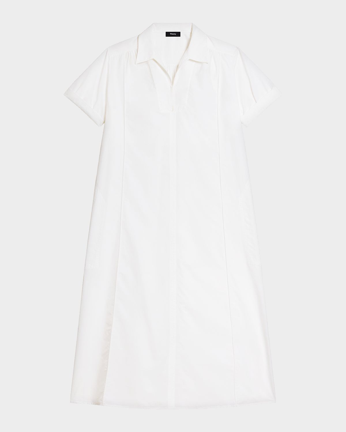 Theory Short-Sleeve Poplin Popover Maxi Dress