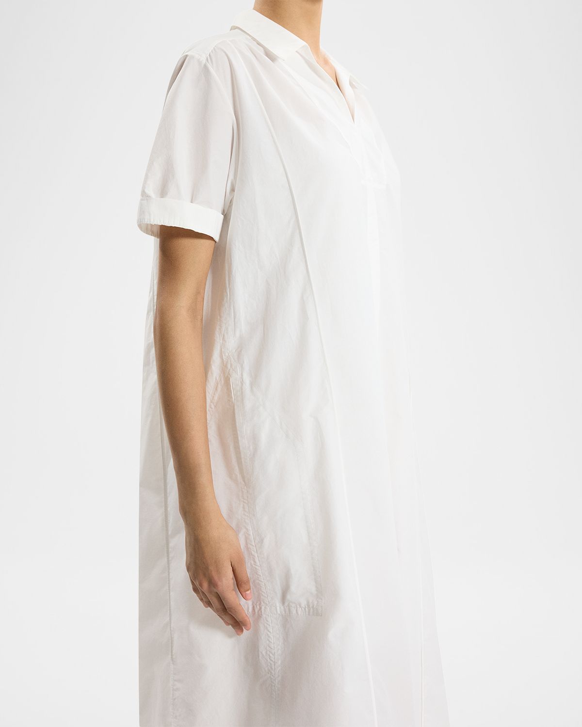 Theory Short-Sleeve Poplin Popover Maxi Dress | Thumbnail 5