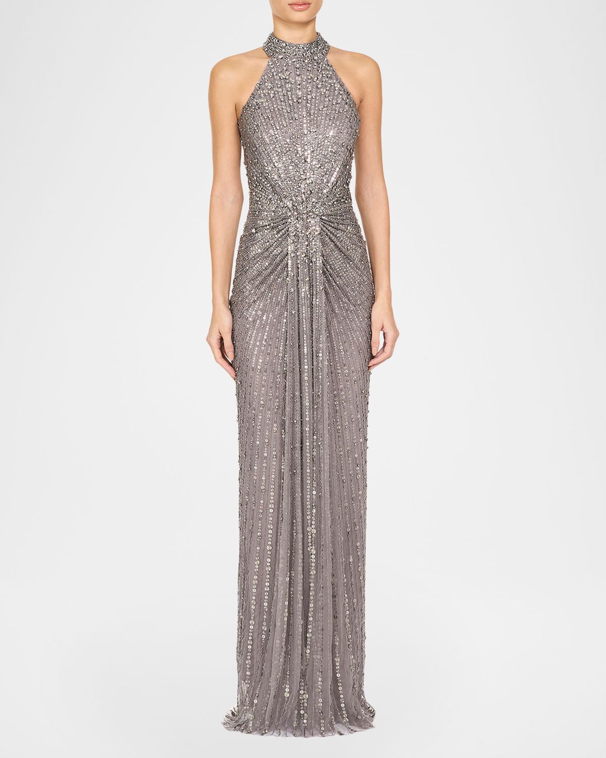 Jenny Packham Whisper Beaded Halter Gown | Thumbnail 5