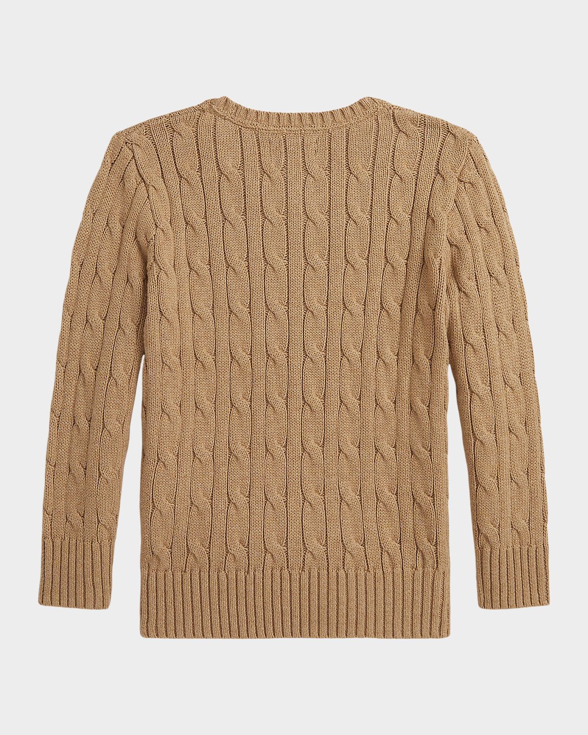 Ralph Lauren Boy 's Combed Cotton Cable-Knit Crewneck Sweater Size 2-7