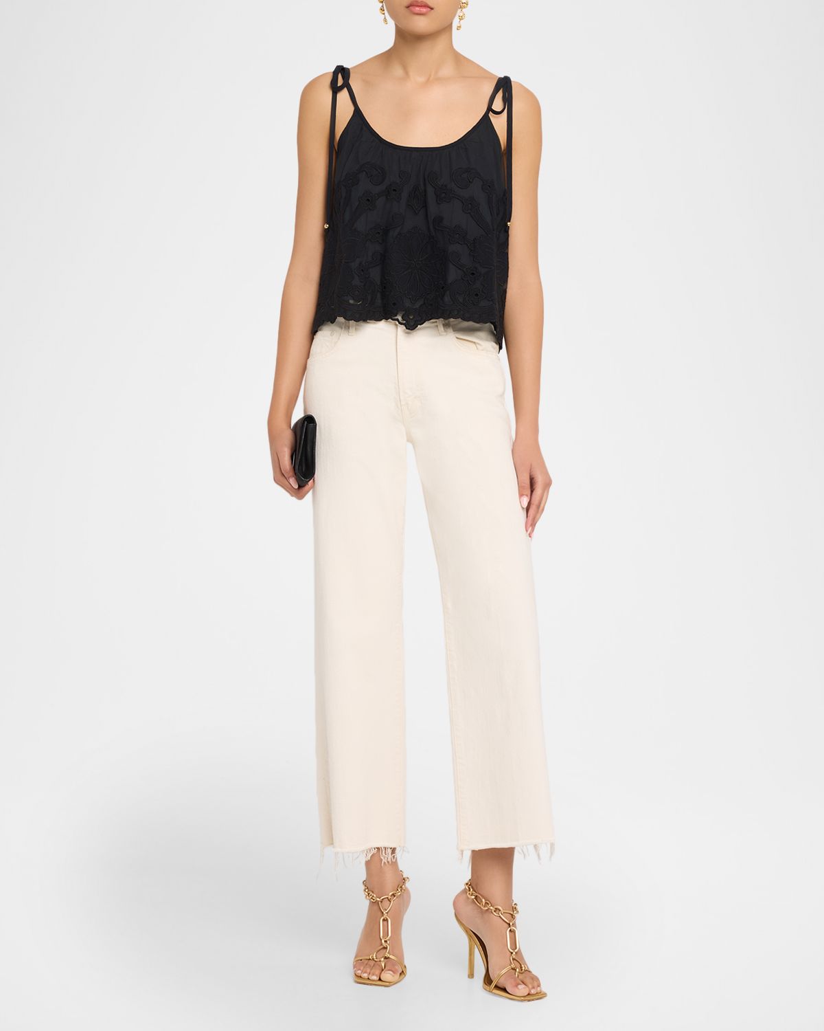 Ramy Brook Elsie Embroidered Shoulder-Tie Top | Thumbnail 2