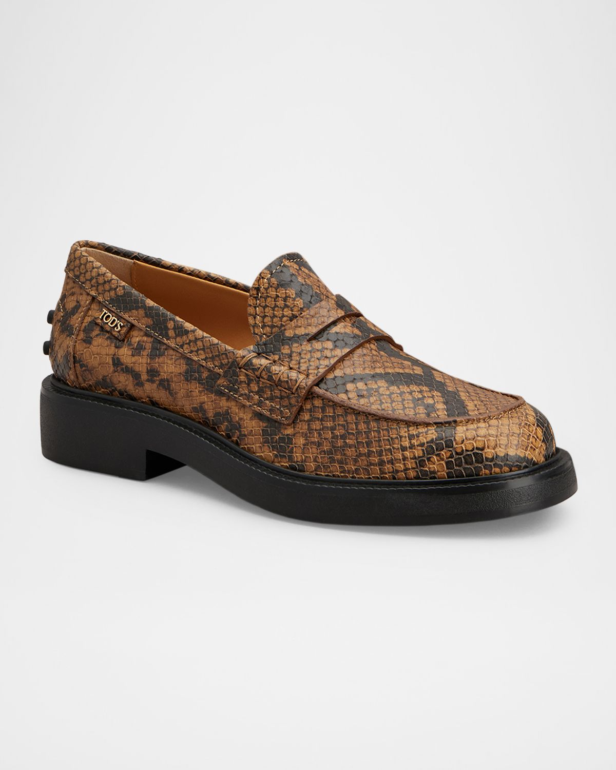 Tod 's Snake-Printed Leather Loafers | Thumbnail 5