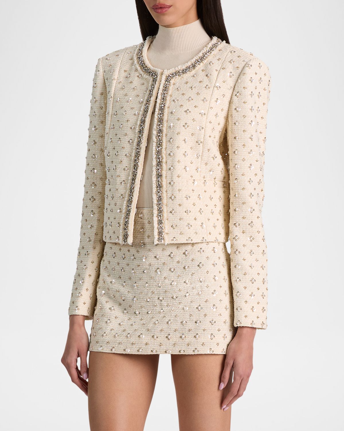 ALICE + OLIVIA Thomasina Embellished Tweed Jacket | Thumbnail 6 ALICE + OLIVIA Thomasina Embellished Tweed Jacket | Thumbnail 6