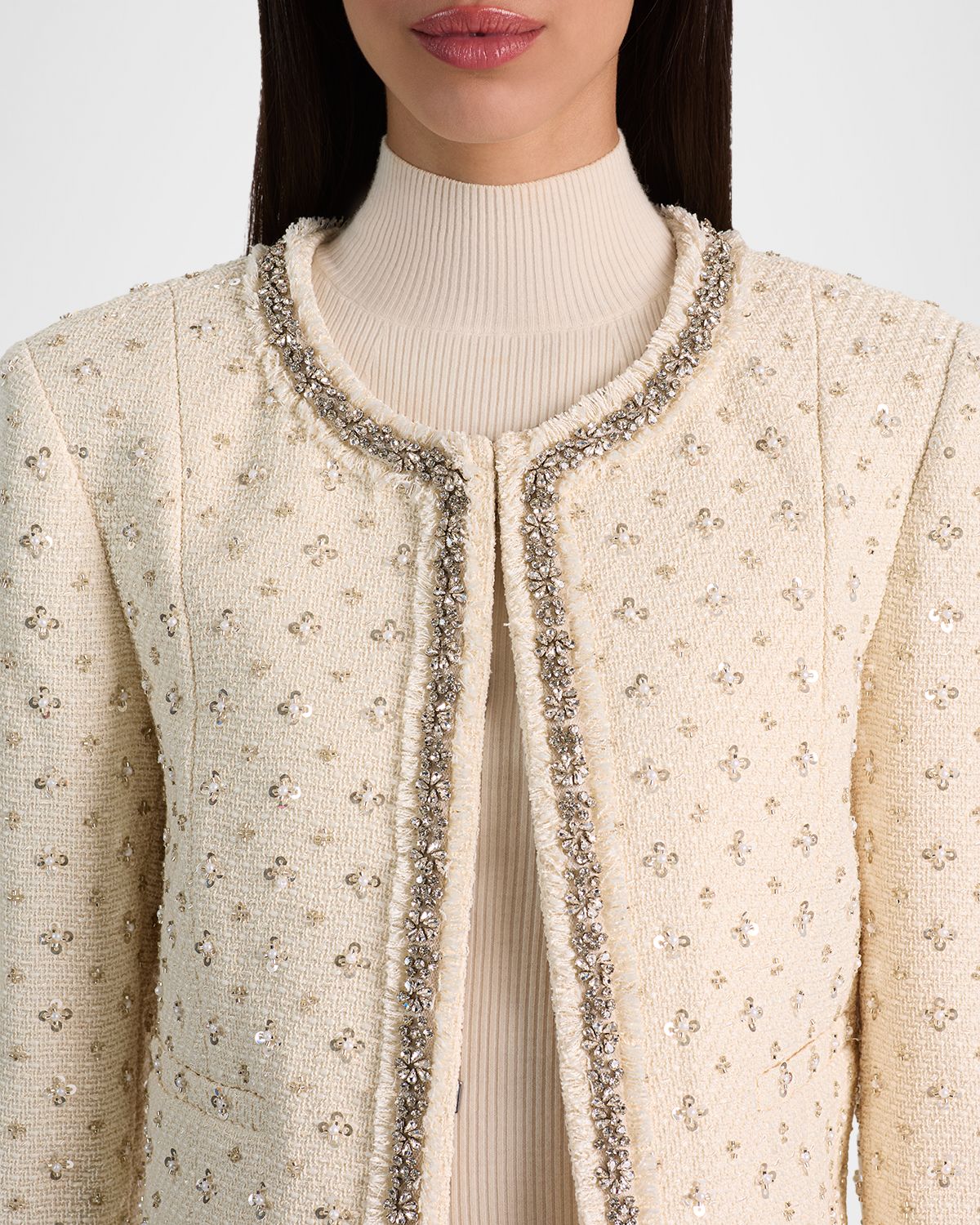 ALICE + OLIVIA Thomasina Embellished Tweed Jacket | Thumbnail 5 ALICE + OLIVIA Thomasina Embellished Tweed Jacket | Thumbnail 5