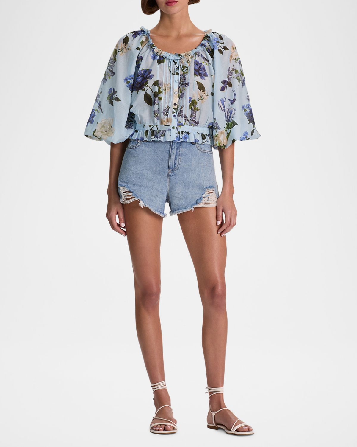 ALICE + OLIVIA McLaine Cropped Button-Front Blouse | Thumbnail 6 ALICE + OLIVIA McLaine Cropped Button-Front Blouse | Thumbnail 6