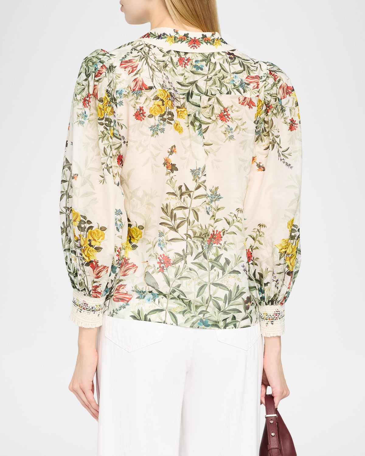 ALICE + OLIVIA Charis Floral Button-Front Blouse | Thumbnail 3 ALICE + OLIVIA Charis Floral Button-Front Blouse | Thumbnail 3
