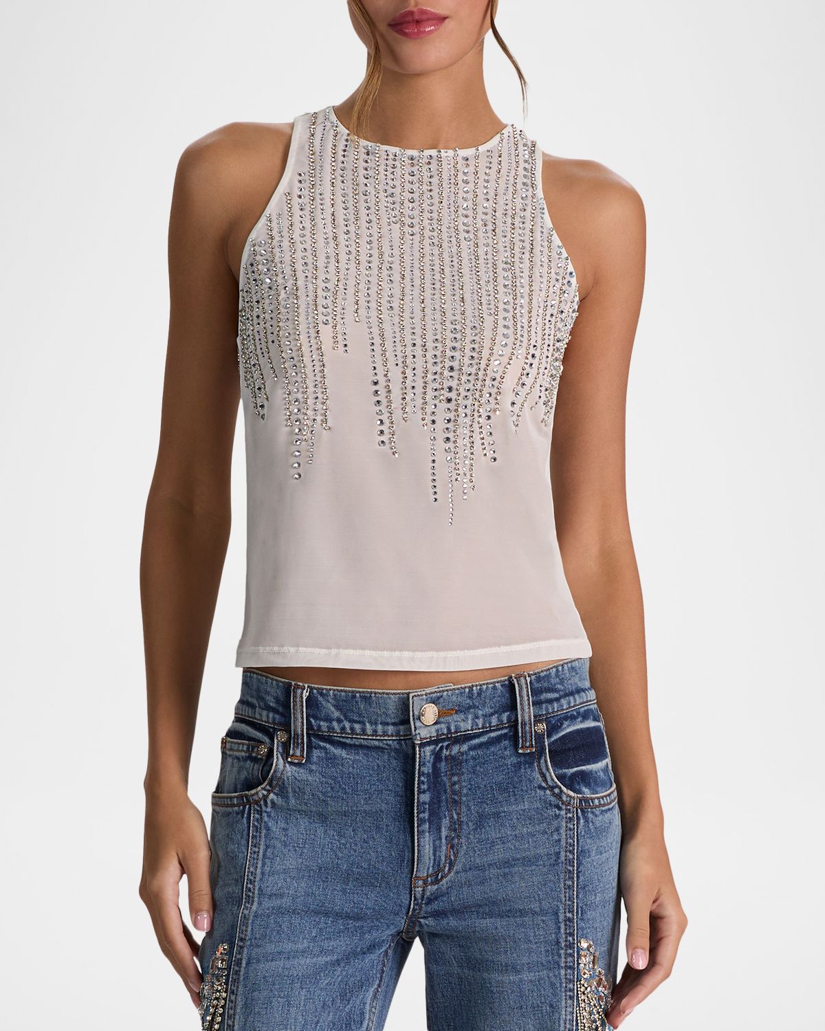 ALICE + OLIVIA Pania Embellished Sleeveless Top | Thumbnail 4 ALICE + OLIVIA Pania Embellished Sleeveless Top | Thumbnail 4