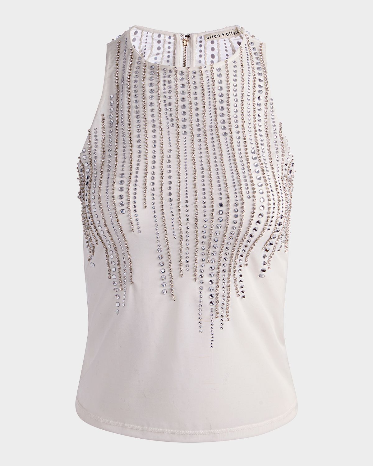 ALICE + OLIVIA Pania Embellished Sleeveless Top