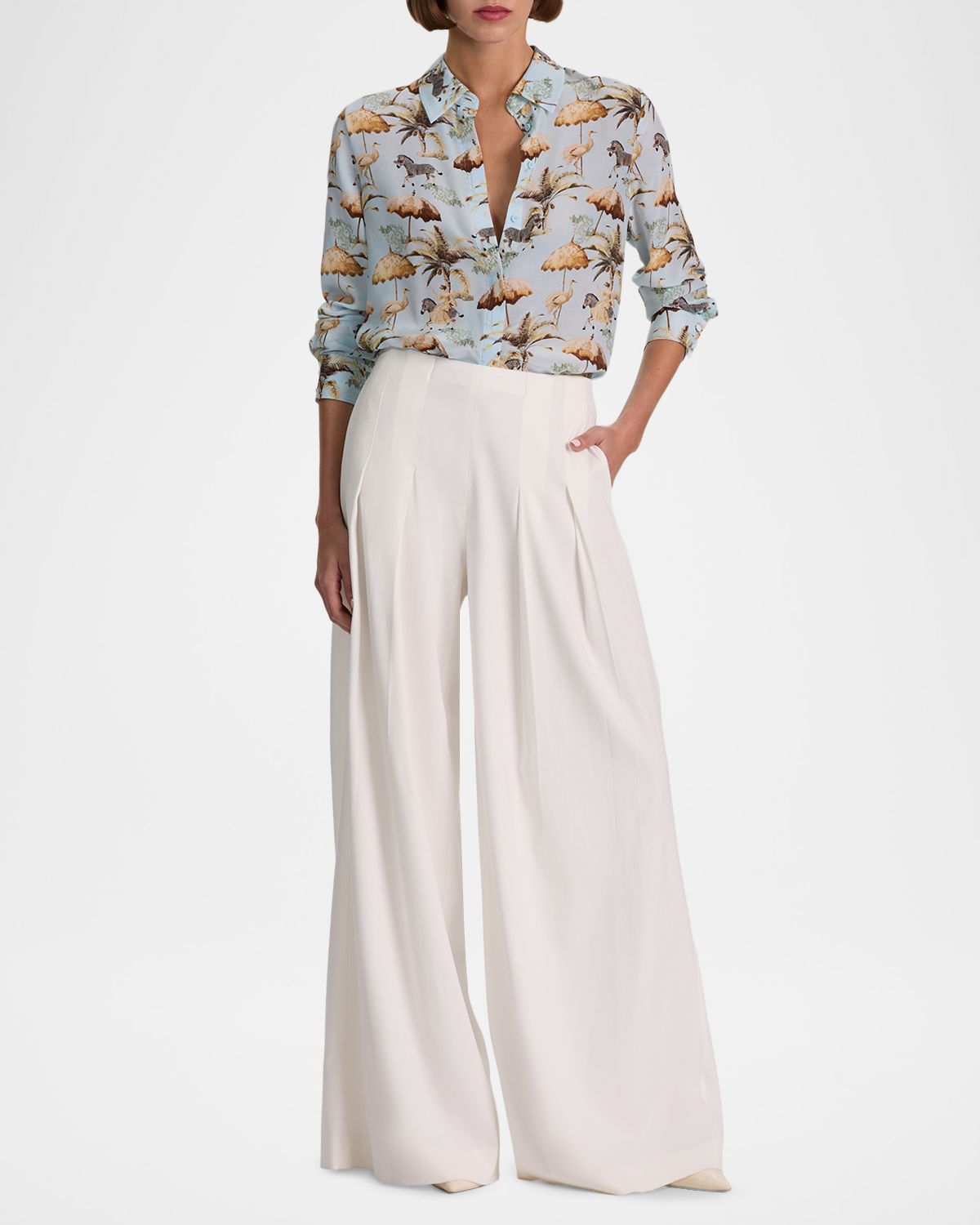 ALICE + OLIVIA Untamed Willa Staceface Placket Top | Thumbnail 6 ALICE + OLIVIA Untamed Willa Staceface Placket Top | Thumbnail 6