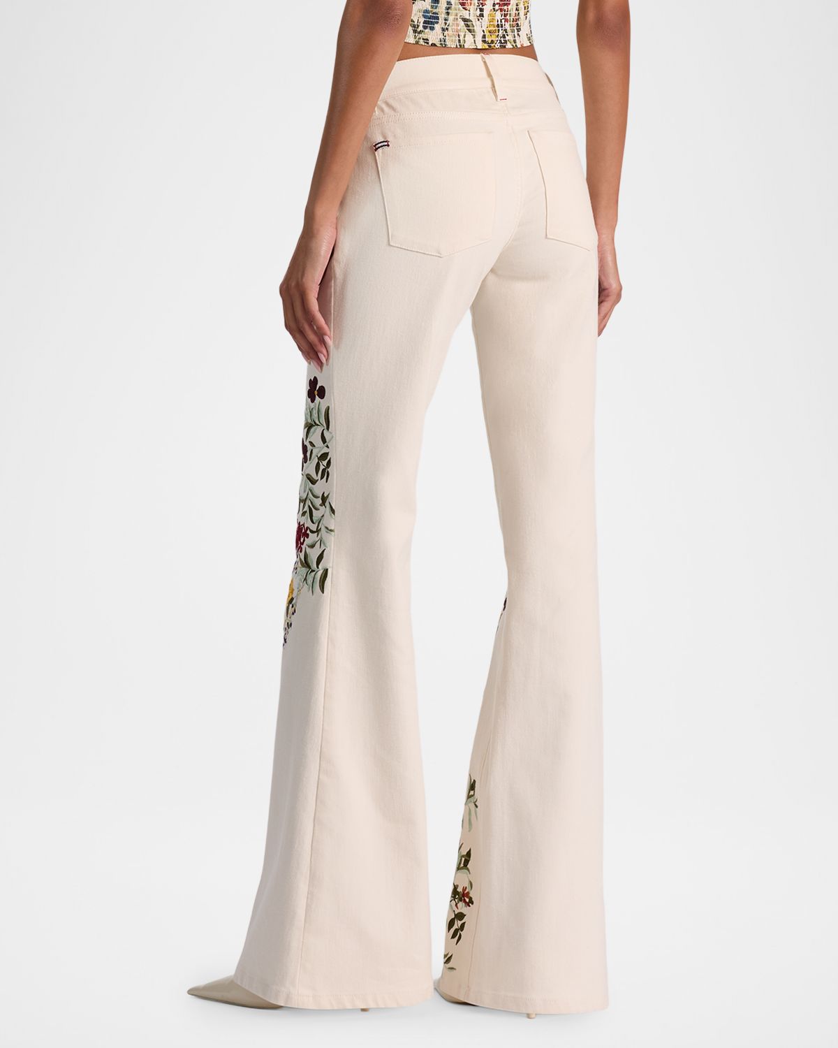 ALICE + OLIVIA Emryn Floral Ultra Low-Rise Flare Jeans | Thumbnail 3 ALICE + OLIVIA Emryn Floral Ultra Low-Rise Flare Jeans | Thumbnail 3