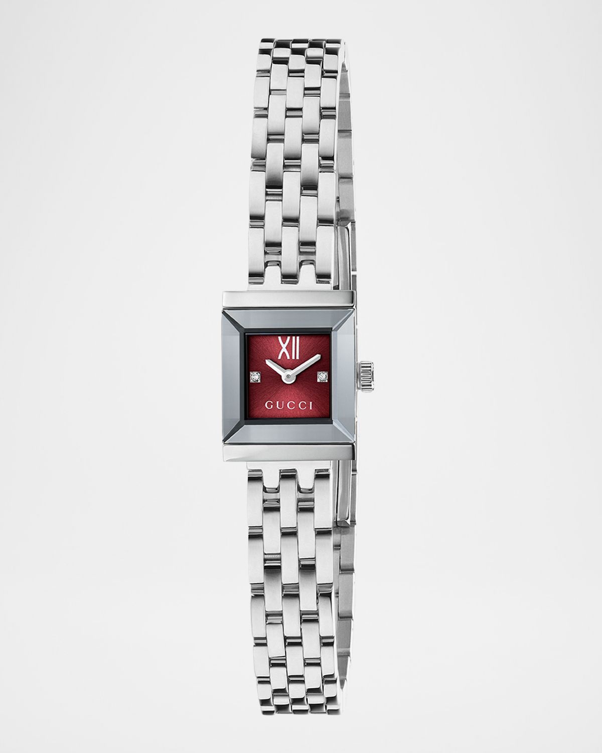 Gucci G-Frame 14x18mm Watch, Red Burgundy