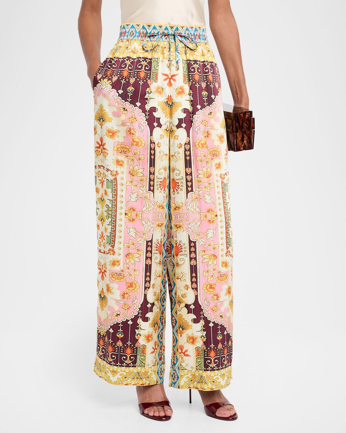 Elie Tahari The Lior Baroque Floral Wide-Leg Pants | Thumbnail 4 Elie Tahari The Lior Baroque Floral Wide-Leg Pants | Thumbnail 4