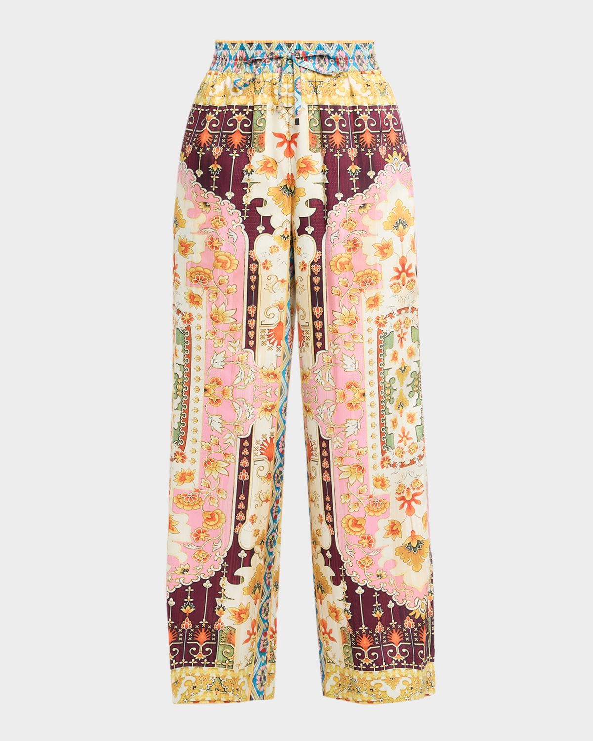 Elie Tahari The Lior Baroque Floral Wide-Leg Pants