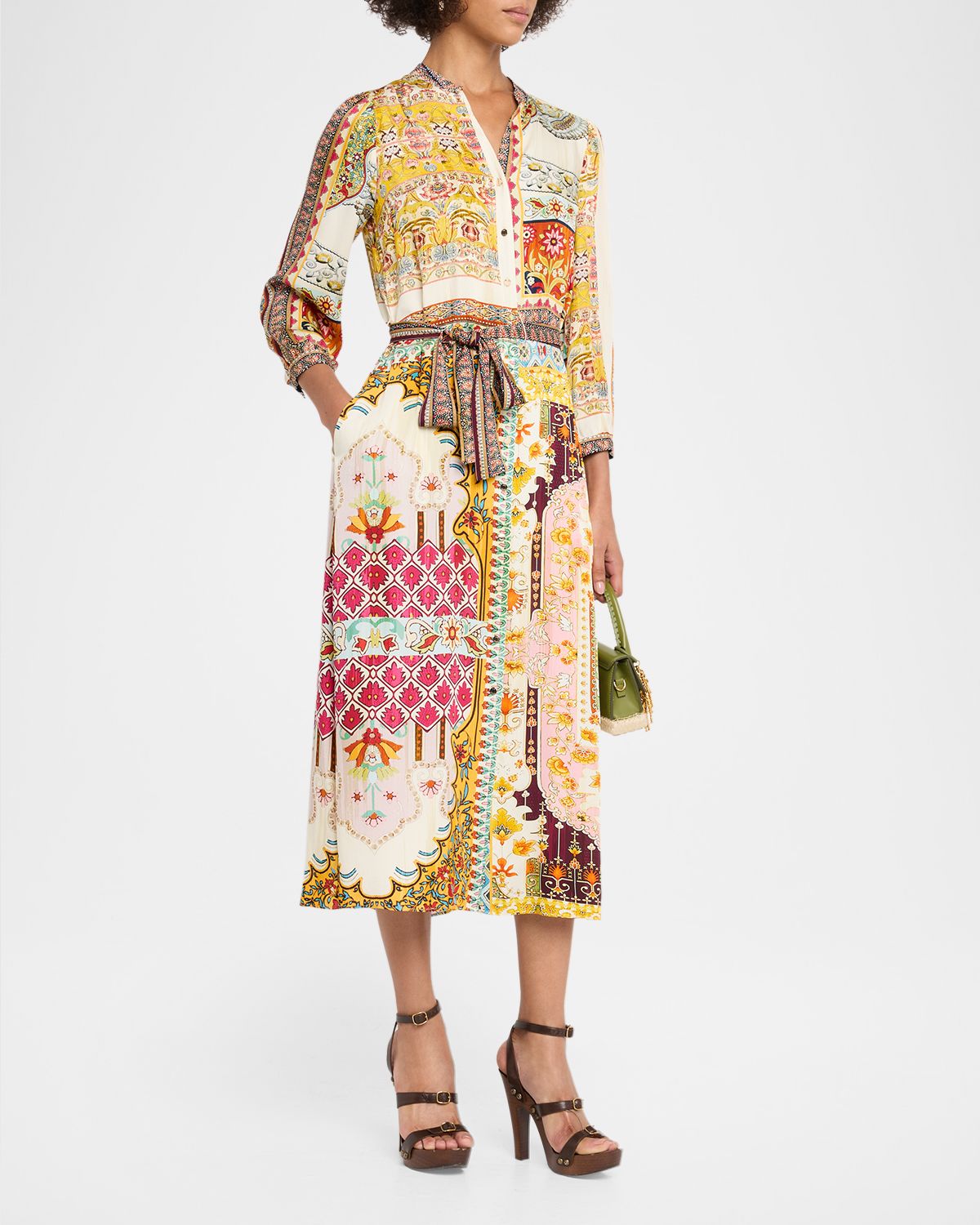 Elie Tahari The Mila Baroque Floral-Print Midi Shirtdress | Thumbnail 4 Elie Tahari The Mila Baroque Floral-Print Midi Shirtdress | Thumbnail 4