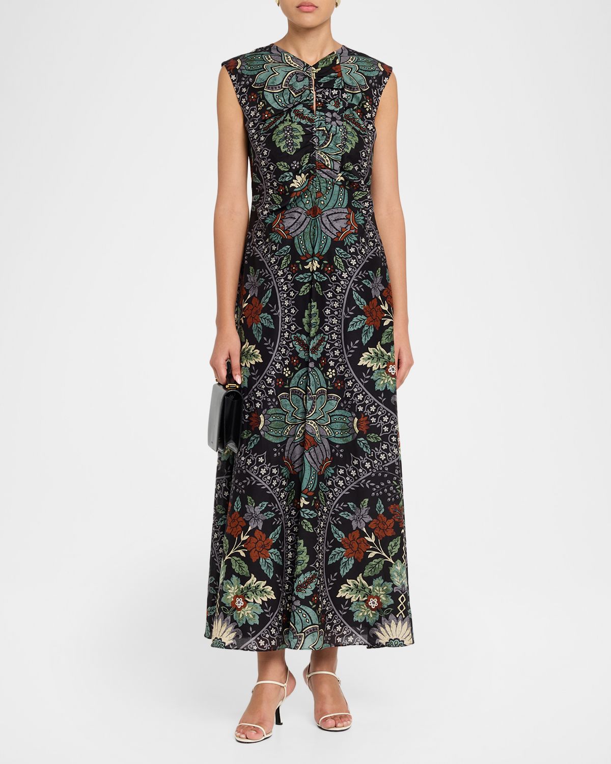 Elie Tahari The Kinsley Sleeveless Floral-Print Maxi Dress