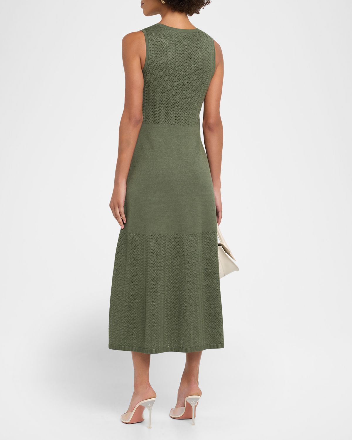 Elie Tahari The Elena Pointelle-Knit Midi Sweater Dress | Thumbnail 3 Elie Tahari The Elena Pointelle-Knit Midi Sweater Dress | Thumbnail 3