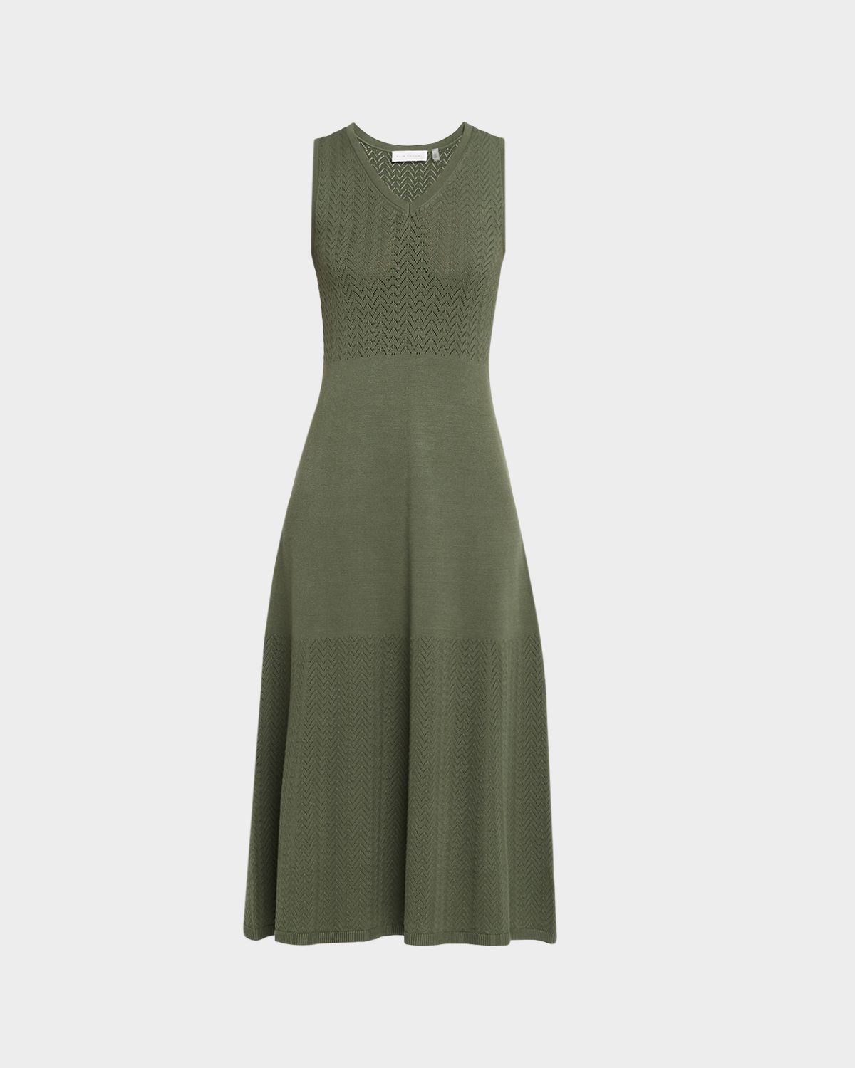 Elie Tahari The Elena Pointelle-Knit Midi Sweater Dress