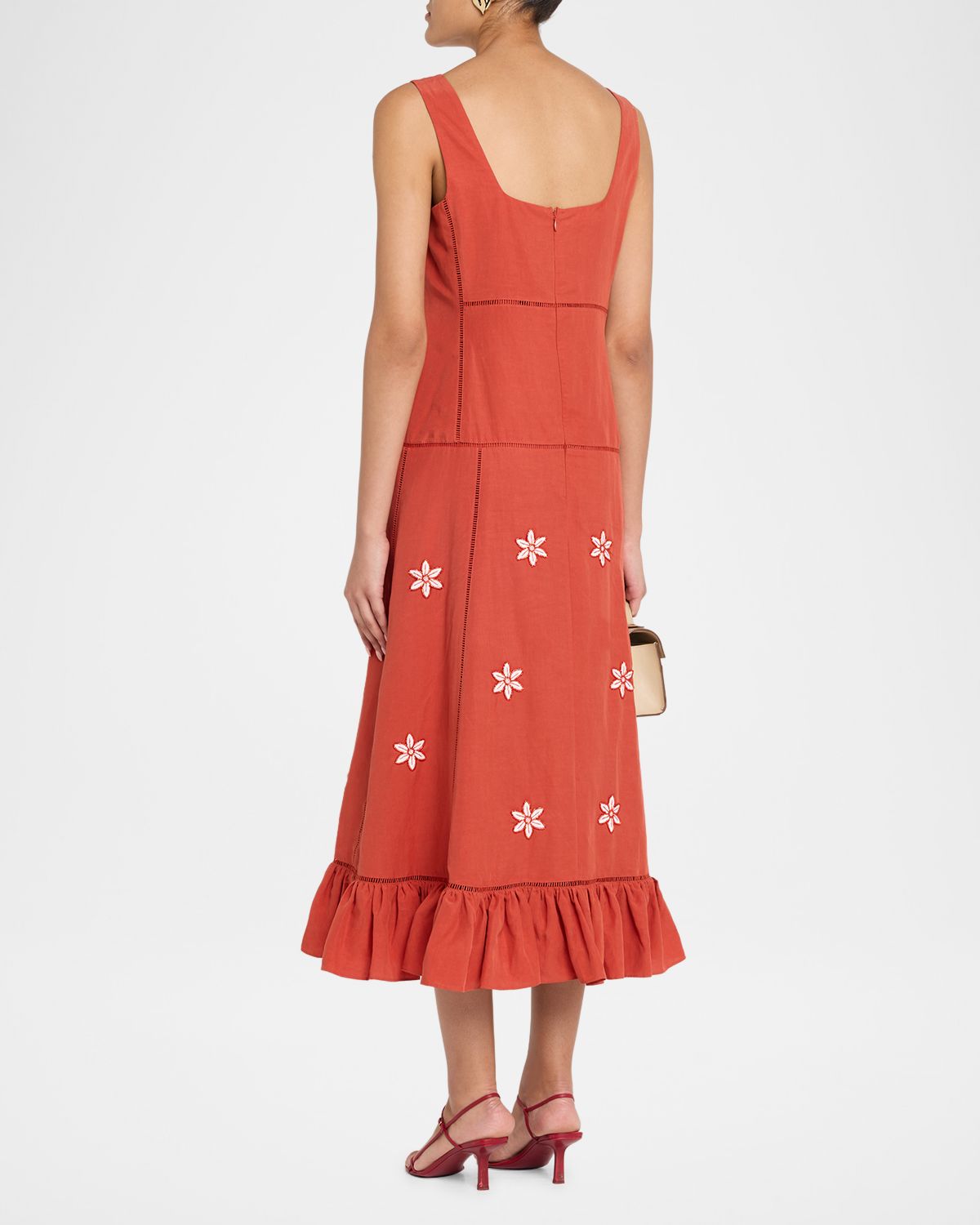 Elie Tahari The Lainey Floral-Embroidered Midi Dress | Thumbnail 3 Elie Tahari The Lainey Floral-Embroidered Midi Dress | Thumbnail 3