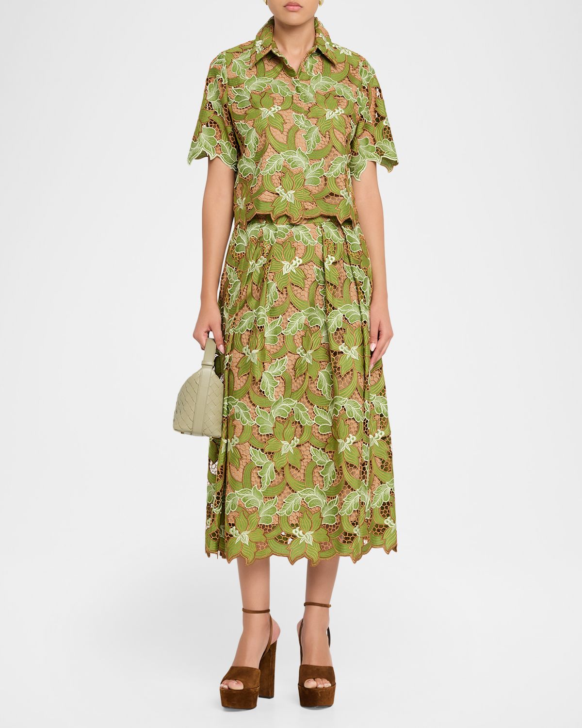 Elie Tahari The Hailey Cropped Floral Lace Shirt | Thumbnail 2