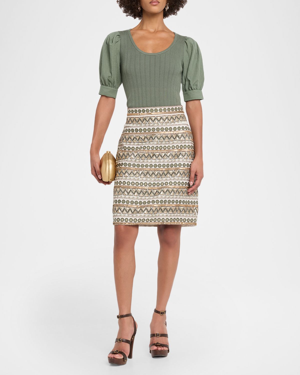 Elie Tahari The Tate Beaded Embroidered Skirt | Thumbnail 2