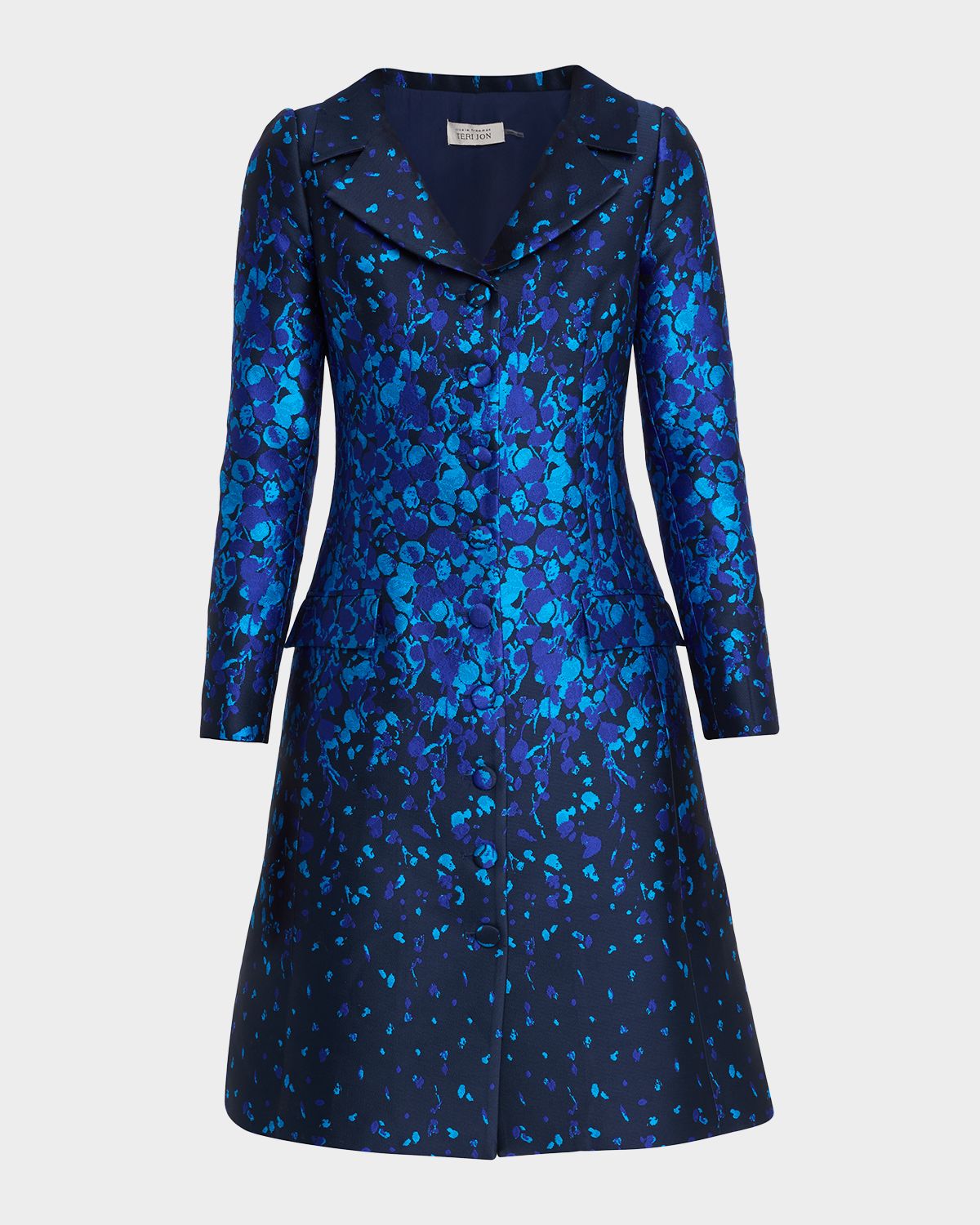Rickie Freeman for Teri Jon Abstract-Print Mikado Coat Dress | Image 1 Rickie Freeman for Teri Jon Abstract-Print Mikado Coat Dress | Image 1