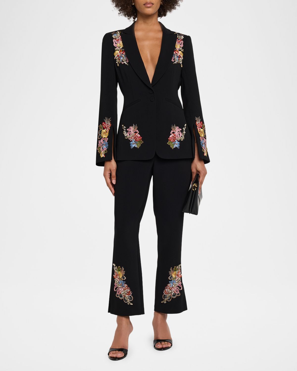 Cinq a Sept Rhinestone Floral Peak-Lapel Blazer | Thumbnail 2 Cinq a Sept Rhinestone Floral Peak-Lapel Blazer | Thumbnail 2