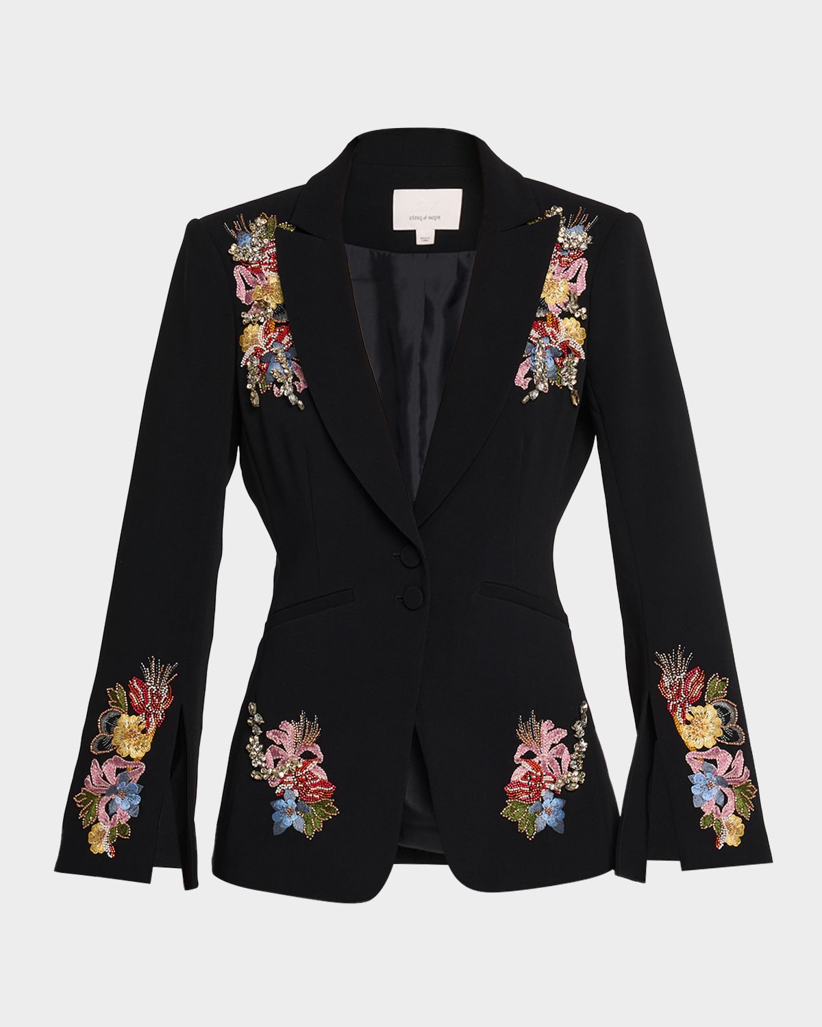 Cinq a Sept Rhinestone Floral Peak-Lapel Blazer | Thumbnail 1 Cinq a Sept Rhinestone Floral Peak-Lapel Blazer | Thumbnail 1