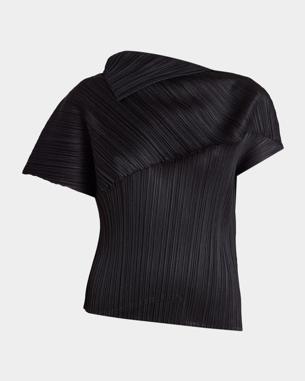 Leap Pleated Sculptural Short-Sleeve Top Leap Pleated Sculptural Short-Sleeve Top