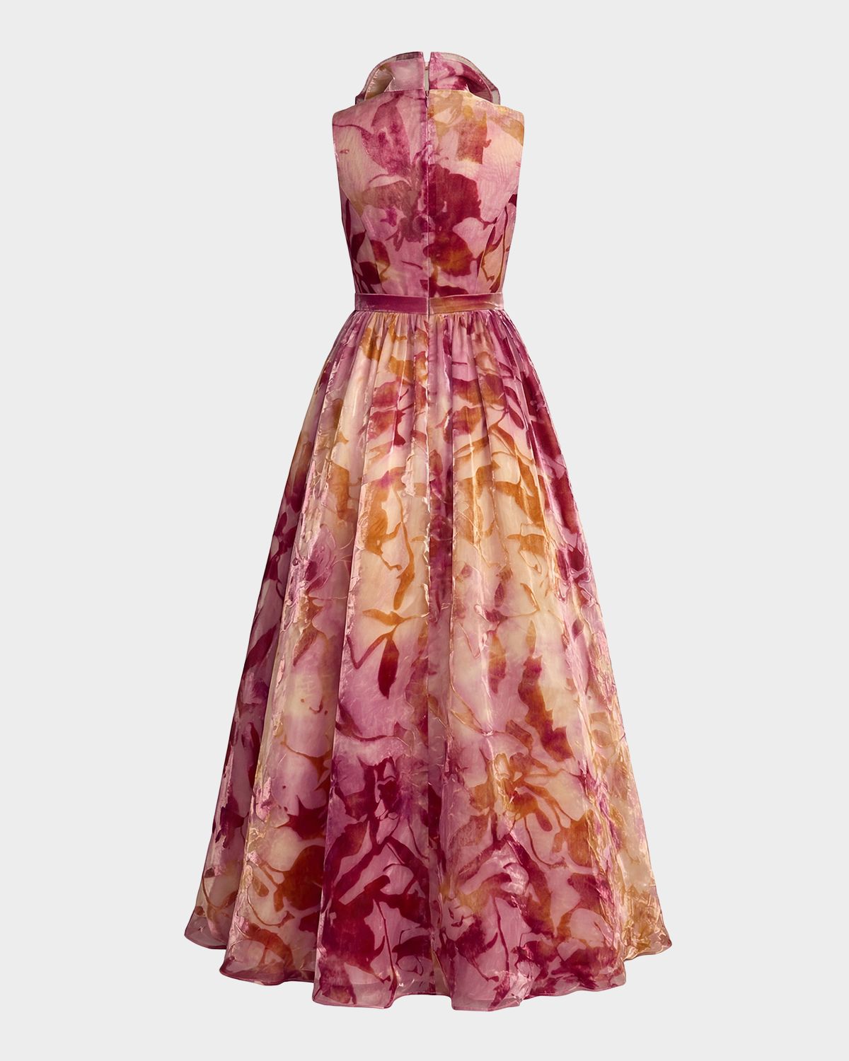 Mac Duggal Floral Burnout Organza Velvet Gown | Thumbnail 6 Mac Duggal Floral Burnout Organza Velvet Gown | Thumbnail 6