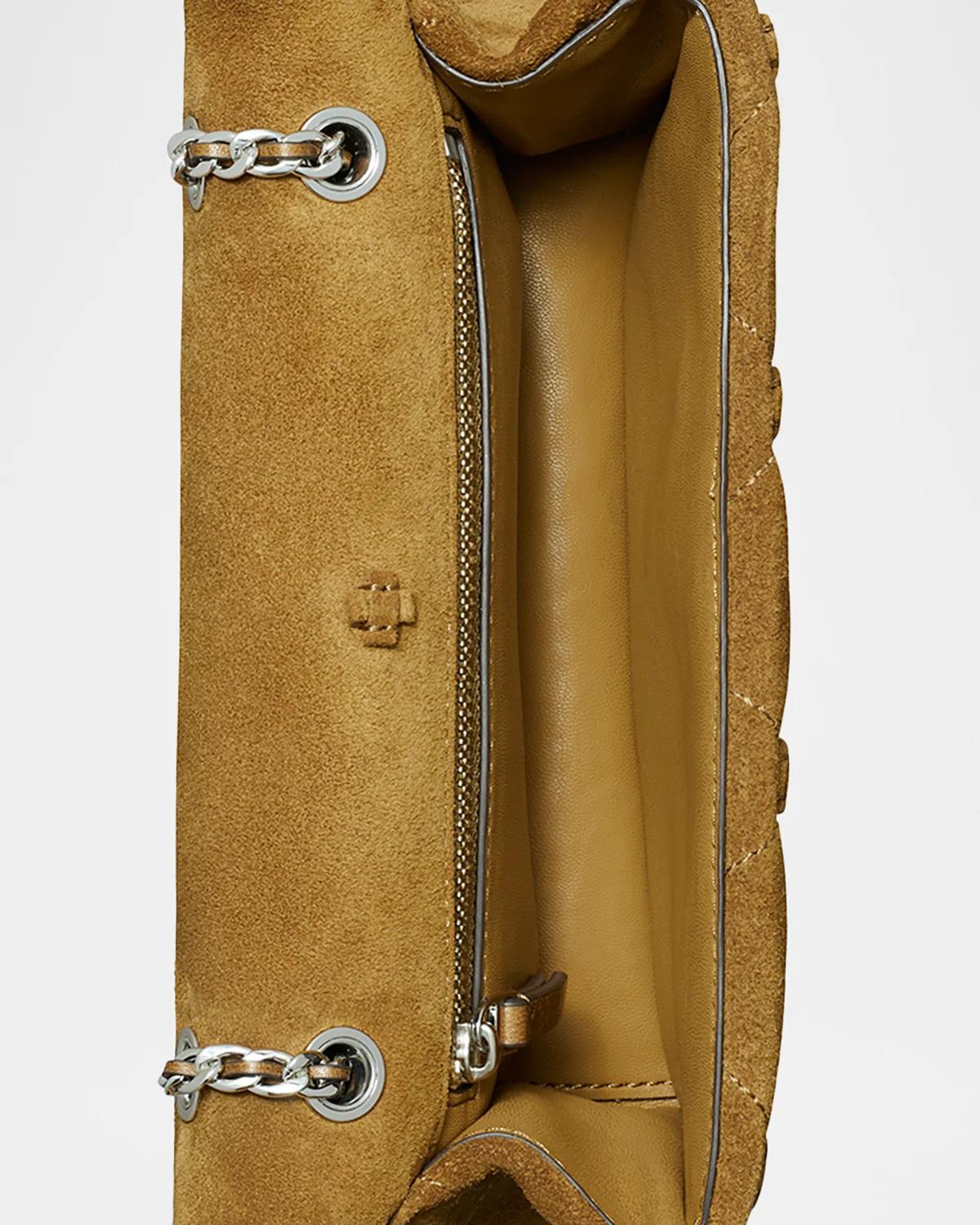 Tory Burch Bunny Knot Quilted Suede Shoulder Bag | Thumbnail 3