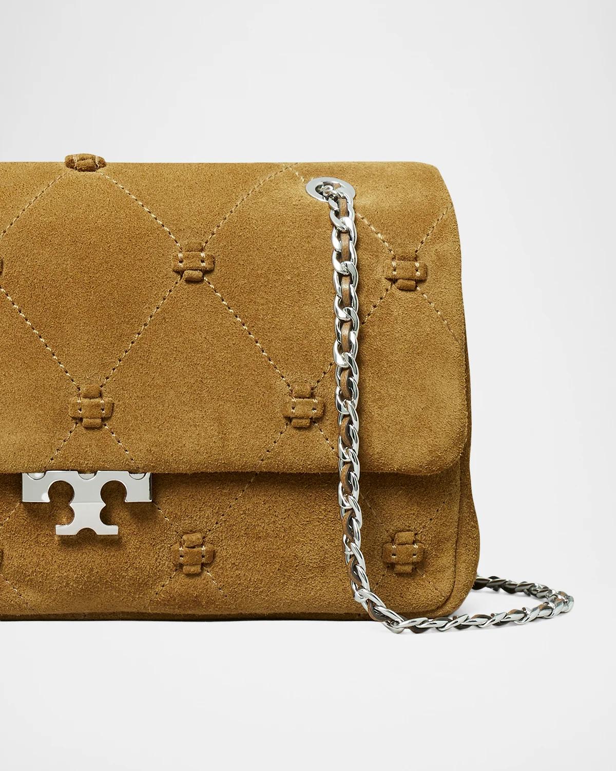 Tory Burch Bunny Knot Quilted Suede Shoulder Bag | Thumbnail 4