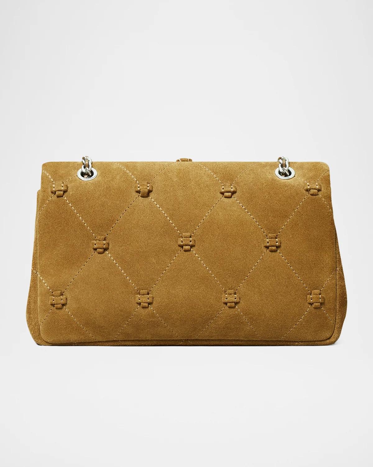 Tory Burch Bunny Knot Quilted Suede Shoulder Bag | Thumbnail 5