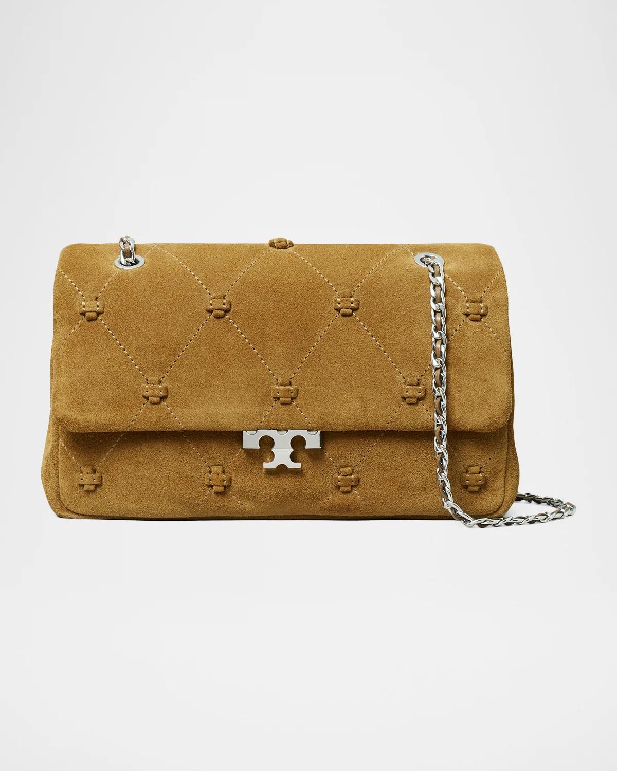 Bunny Knot Quilted Suede Shoulder Bag Bunny Knot Quilted Suede Shoulder Bag