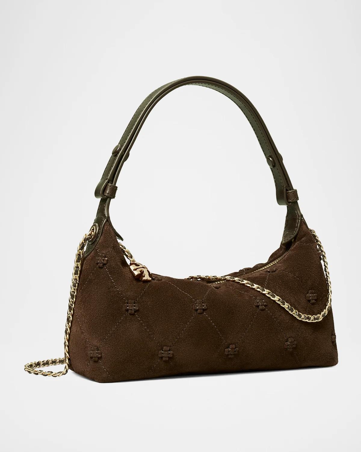 Tory Burch Bunny Knot Quilted Suede Pochette | Thumbnail 2