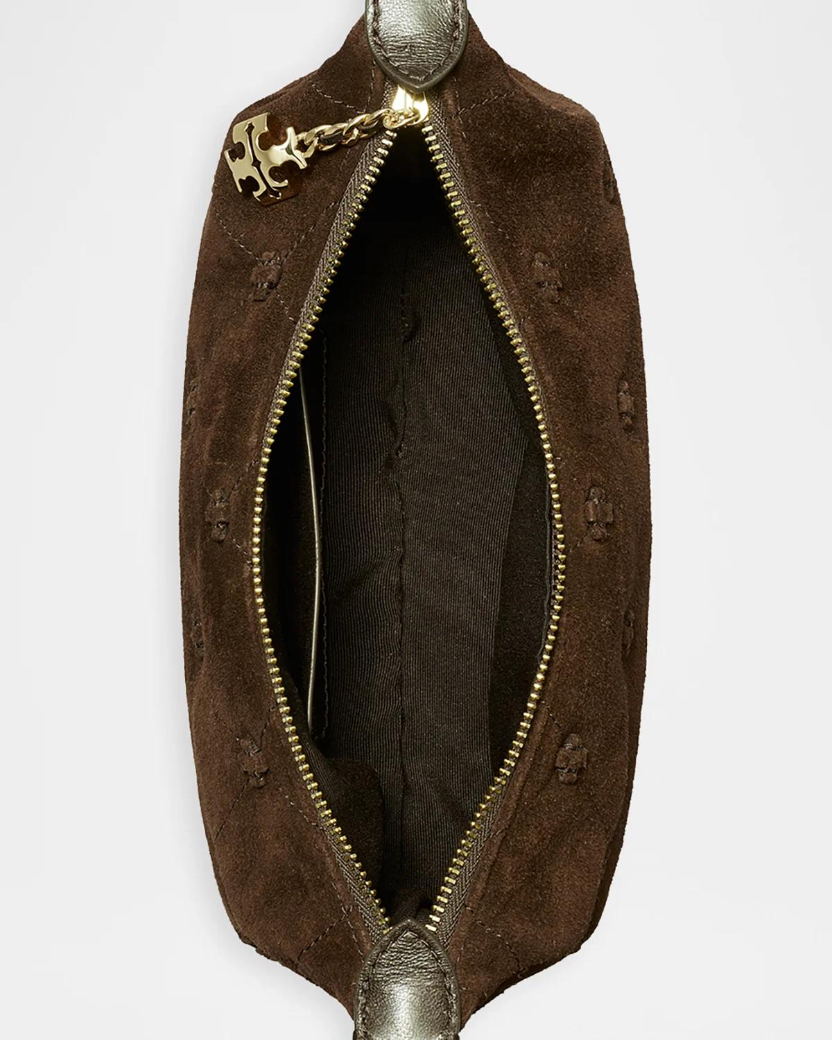 Tory Burch Bunny Knot Quilted Suede Pochette | Thumbnail 3