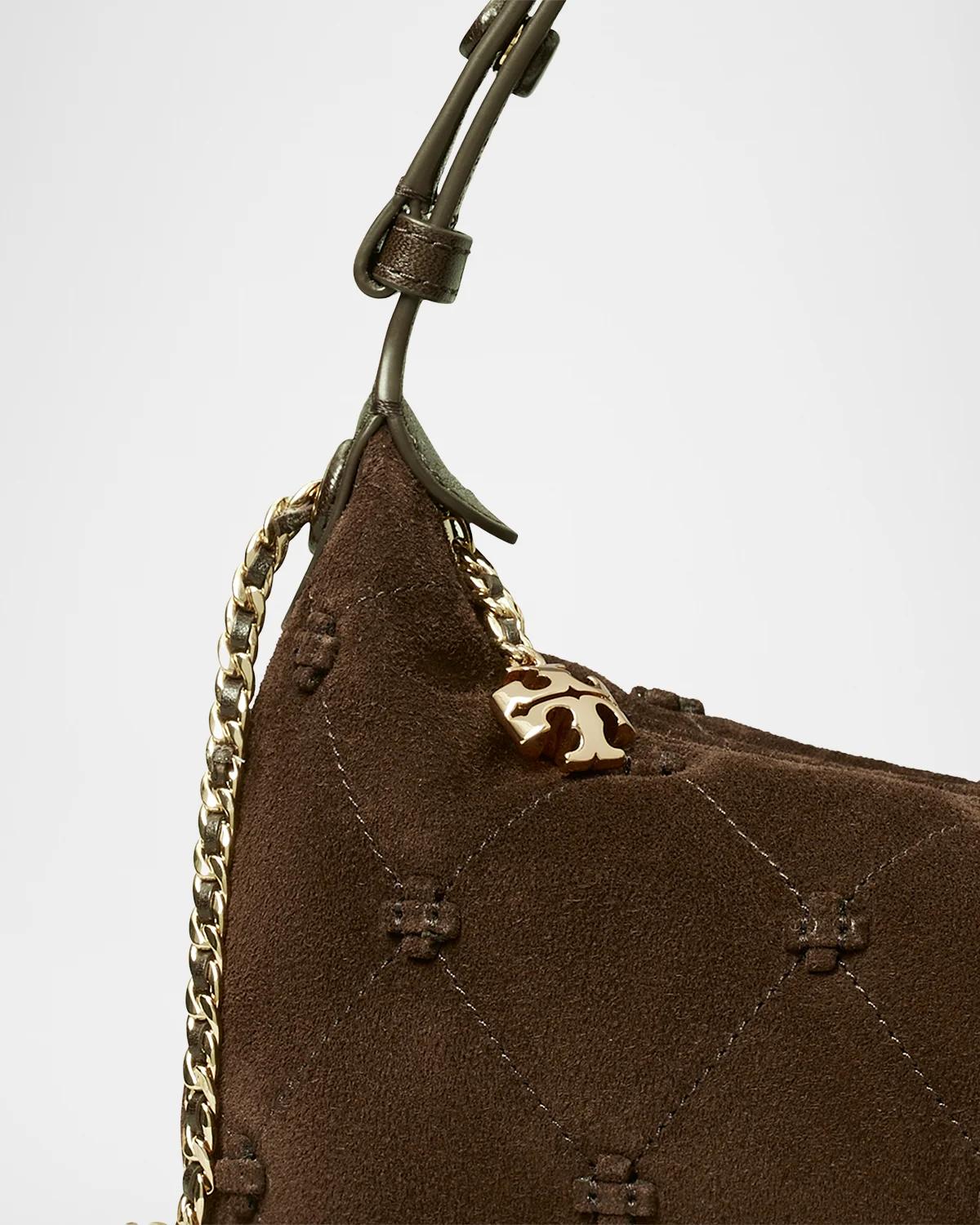 Tory Burch Bunny Knot Quilted Suede Pochette | Thumbnail 4