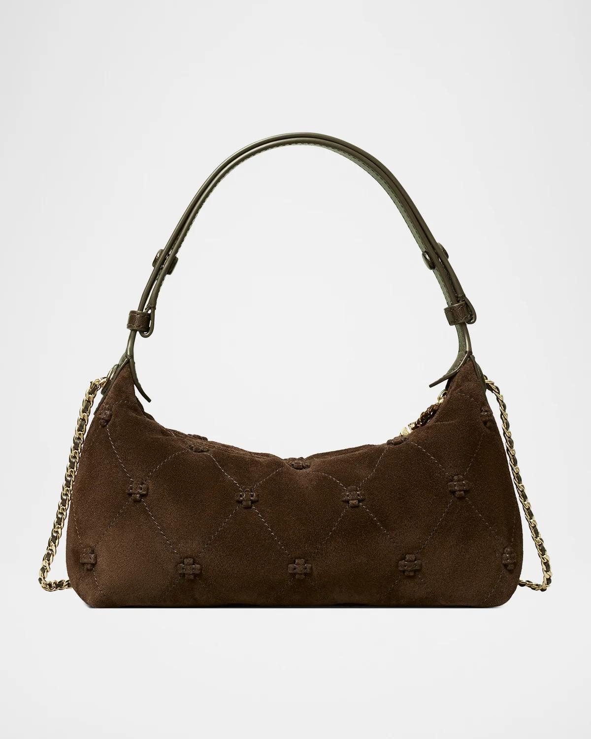 Tory Burch Bunny Knot Quilted Suede Pochette | Thumbnail 5
