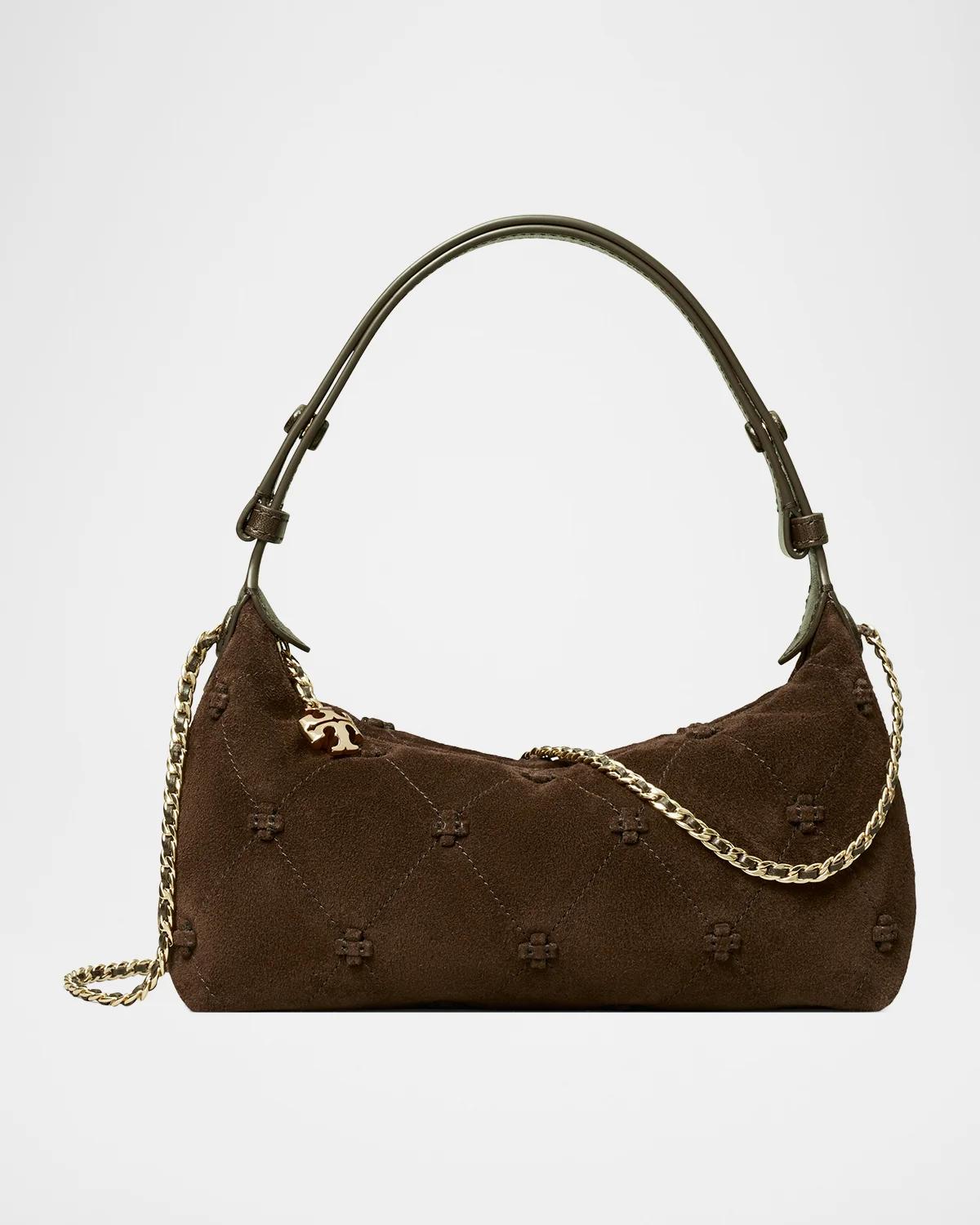 Bunny Knot Quilted Suede Pochette Bunny Knot Quilted Suede Pochette