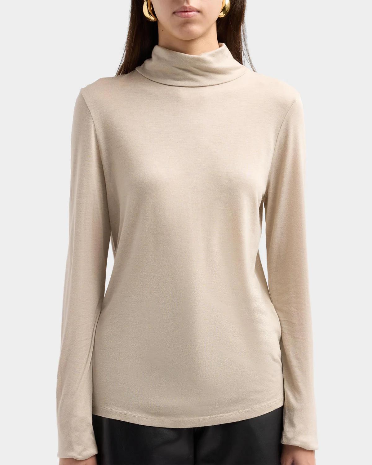 MAJESTIC FILATURES Mock-Neck Stretch Cashmere Sweater | Thumbnail 3